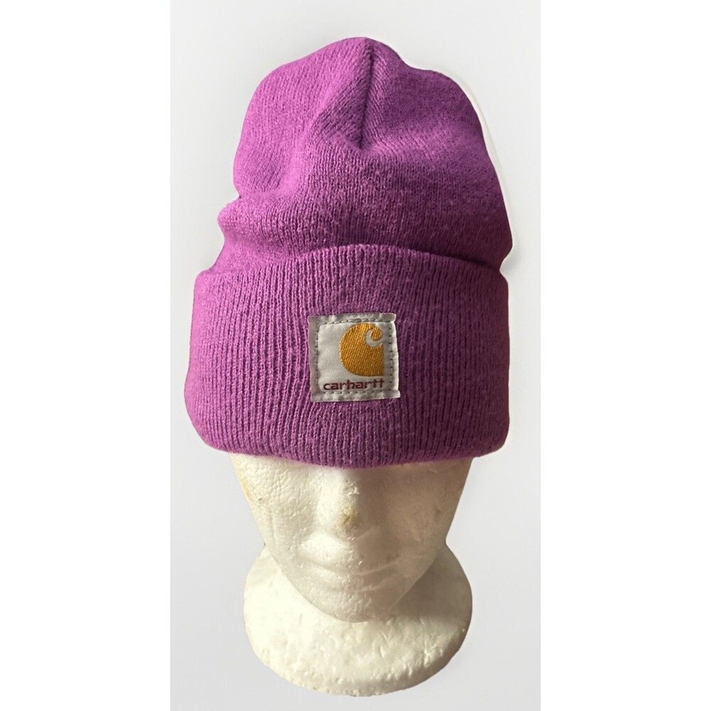 Carhartt Youth Knit Beanie Hat Purple Logo Cap Hats Kids